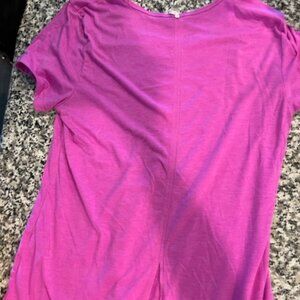 Idealogy Women's L Pink T-Shirt Short Sleeve Top Tie in Back